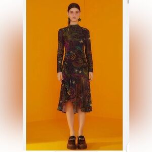 FARM Rio Colorful Cosmic Long Sleeve Dress